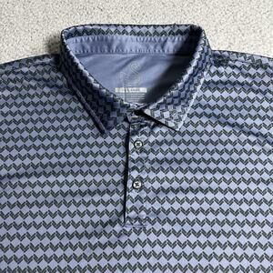 Swannies Polo Shirt Mens 2XL Geometric All Over Print Performance Stretch Golf